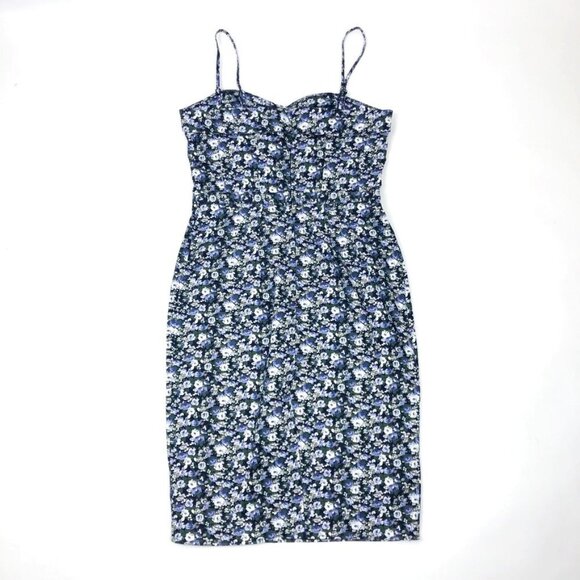 NWT Oasis Ditsy Micro Floral Print Spaghetti Strap Pencil Dress. Size US 8 - Picture 13 of 14